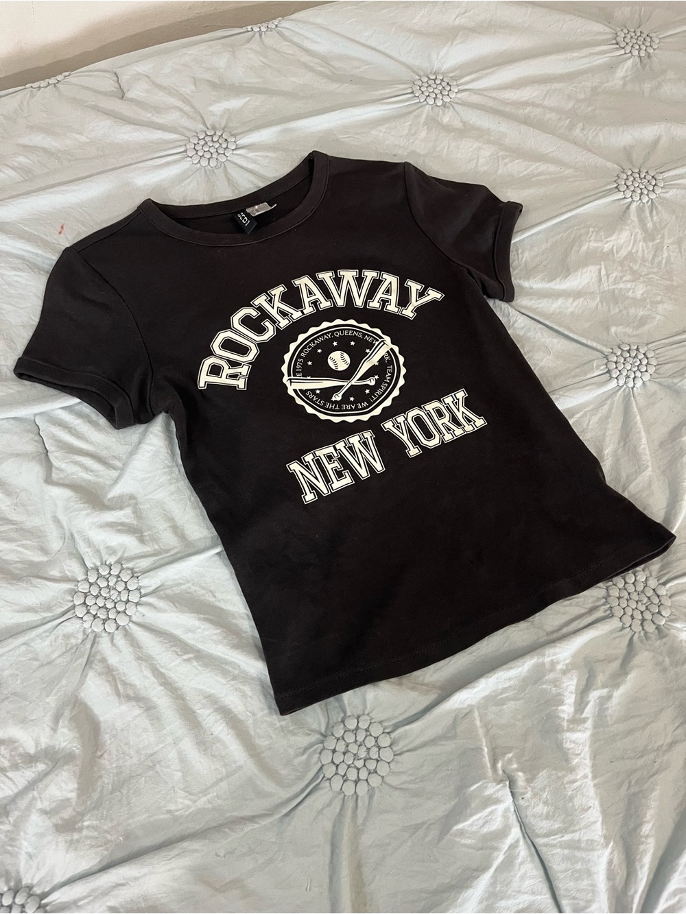 Rockaway New York Gray Graphic Baby Tee